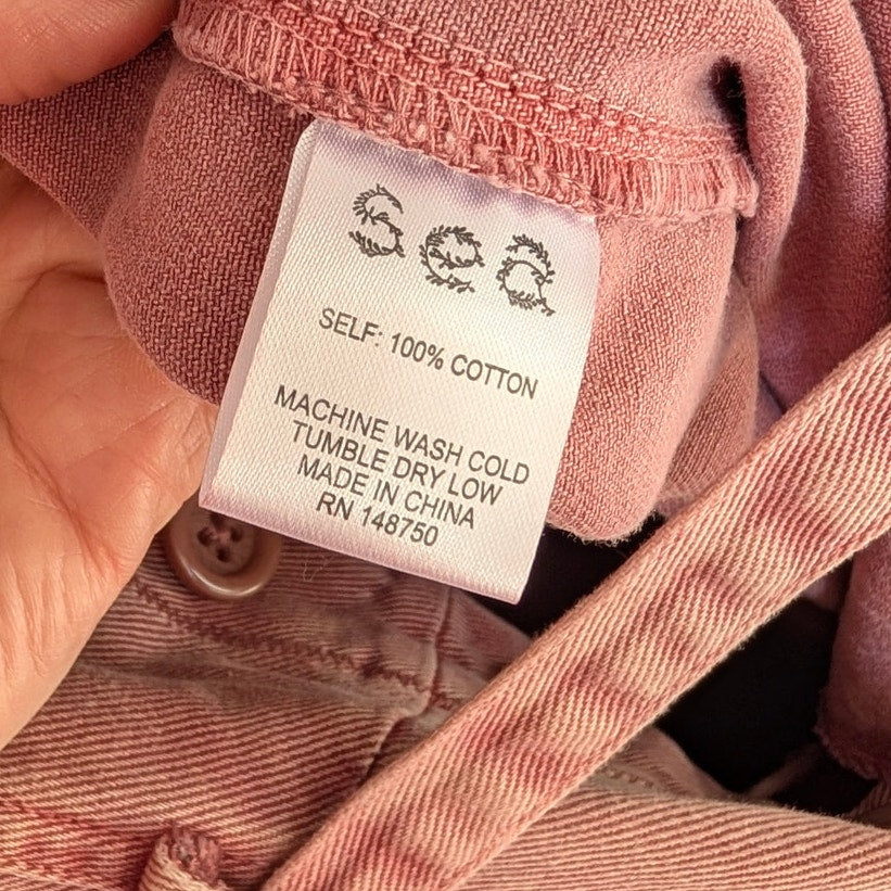 Sea NY Corbin Pink Short Sleeve Long Denim Jumpsuit, Size 10