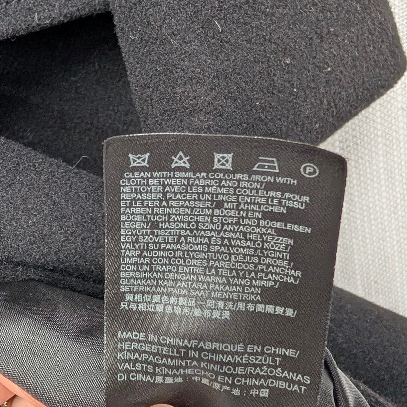 Mexx Black Wool Blend Double-Breasted Peacoat Coat, size 4