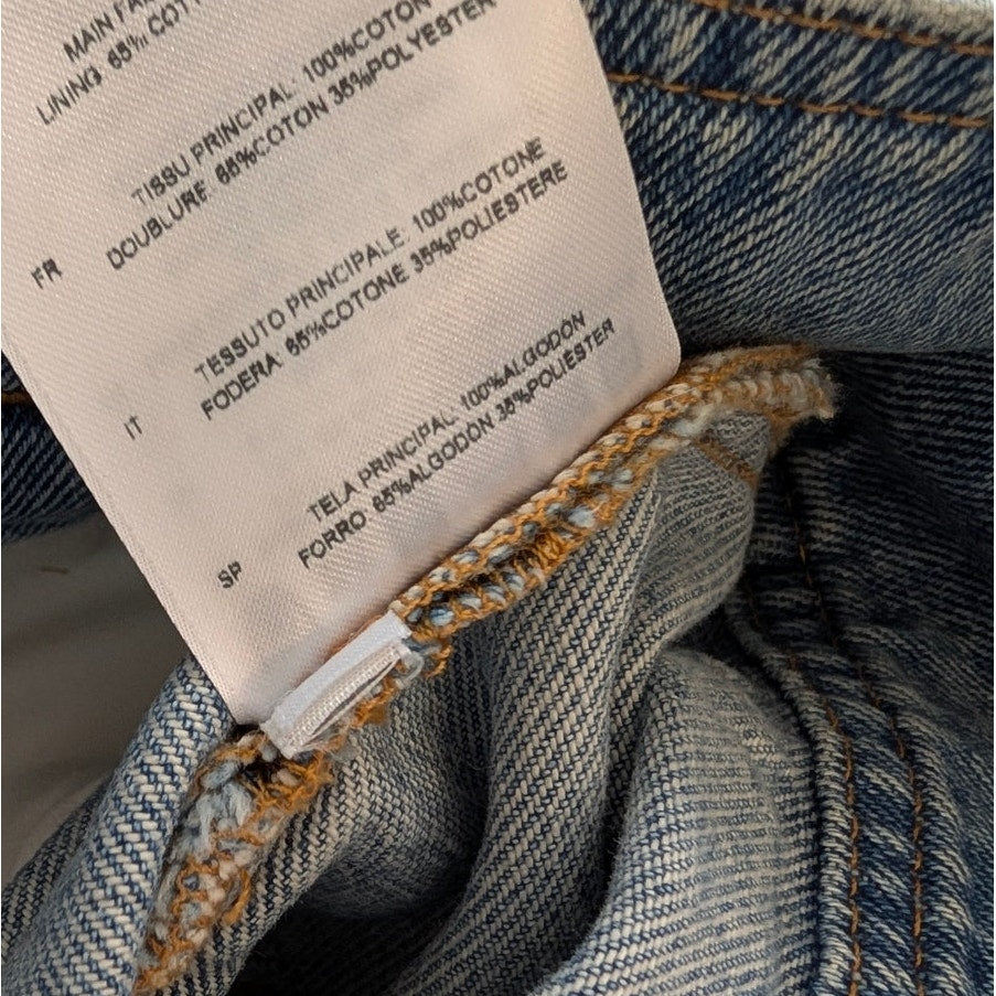 IRO Paris Vieno Denim Belted High Rise Tapered Leg Paperbag Jeans, size FR36/US4