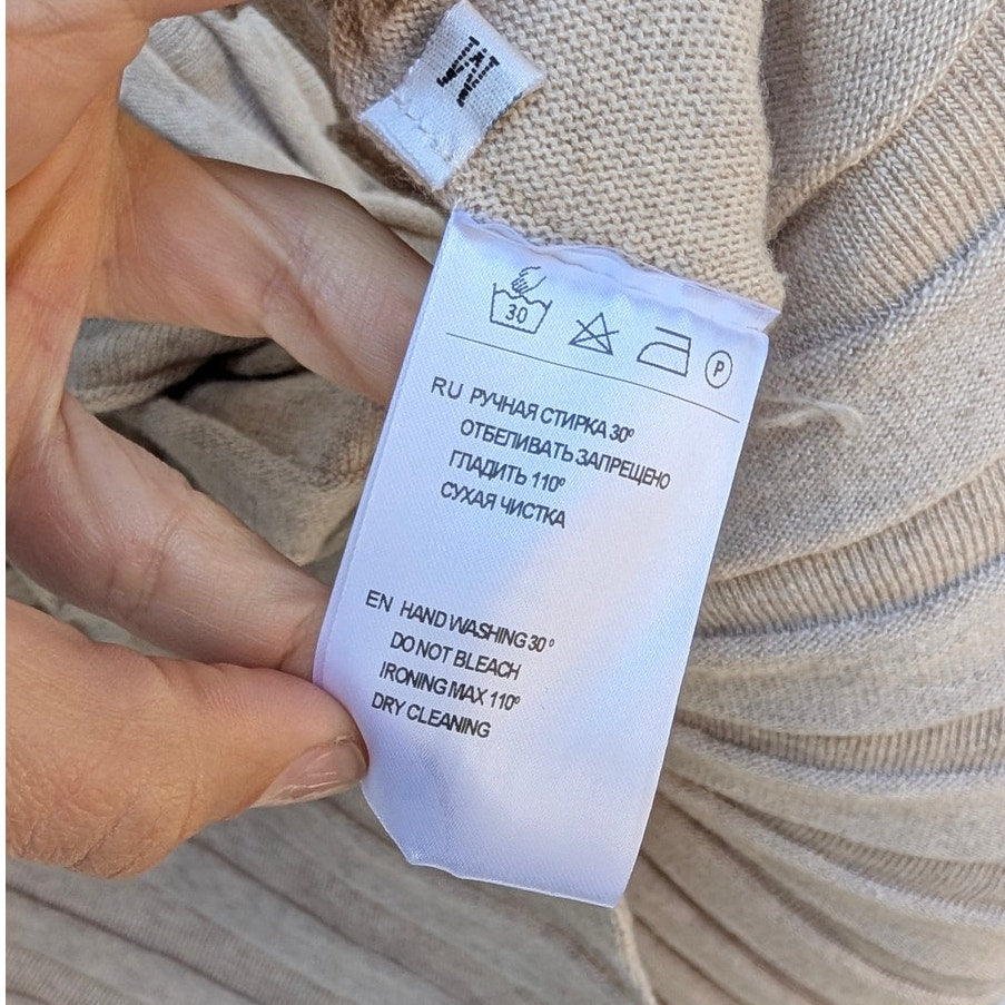 To Be Blossom Pleated Mini Skirt Womens M Beige Knitwear Wool/Cashmere Blend