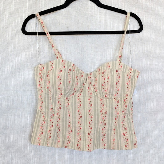 Avec Les Filles Sweetheart Neck Mini Bustier Top Womens L French Stripe NWT