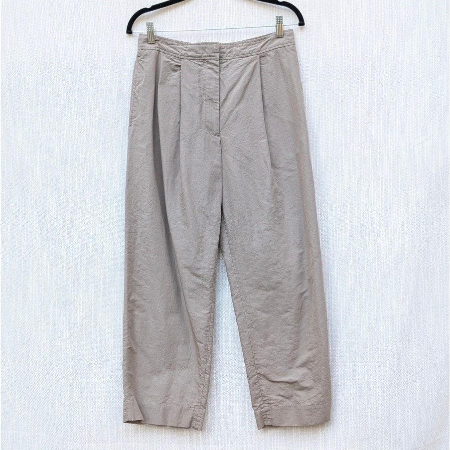 COS Pants Womens EU38/M Taupe Gray Linen Blend High-rise Wide Leg Trousers