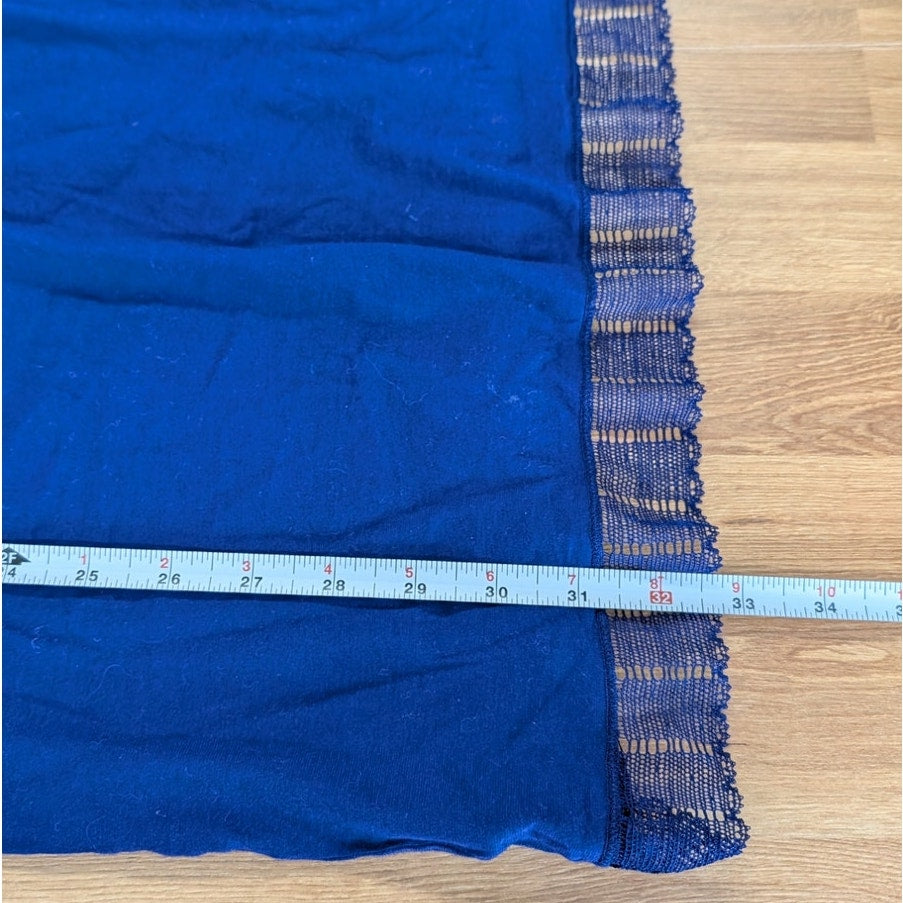 ERES Poupee Cotton Nightdress Slip Dress Womens S M Blue Lace Trim Adjustable