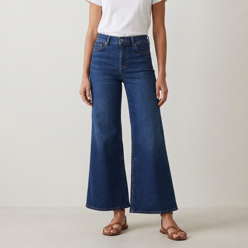 FRAME Le Palazzo Crop Jeans Womens 26 Denim High-rise Cropped Wide Leg