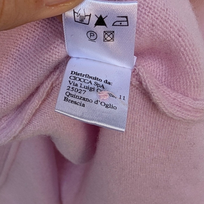 Rossopuro Pink Wool/Cashmere Long Sleeve Button Front Cardigan, size IT44/M