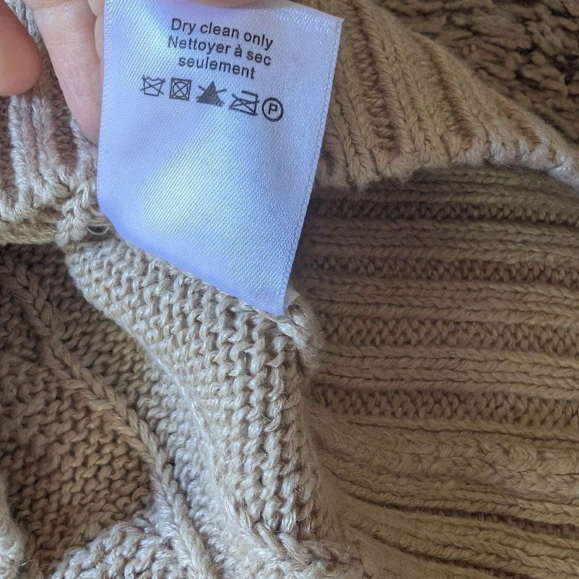 Veronica Beard Jerrel Beige Linen/Silk Cable Knit Vest Tank Top, size M