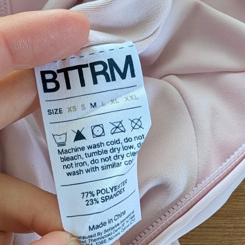 BetterMe BTTRM Sleek Shorts Catsuit Womens M Pink Second Skin Zip Slim NWT