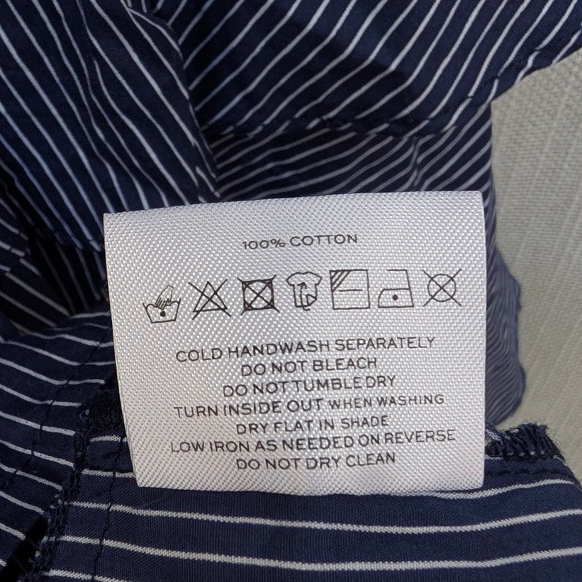 NWT Faithfull Phi Phi Navy Hudson Stripe Print Cotton Short Dress, size S