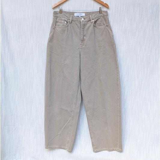 Apiece Apart Skate Wheat Denim High-rise Wide Leg Jeans, size 32