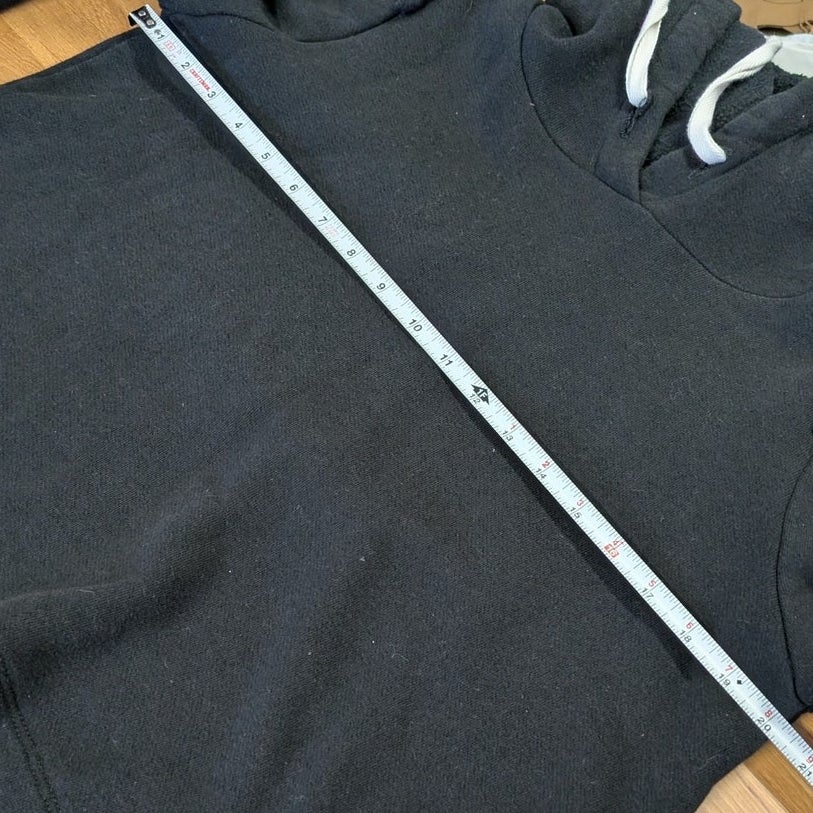 G. Label by Goop Torre Ruffle Puff Sleeve Hoodie Black M