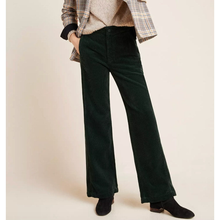 AG Adriano Goldschmied Tomas Pants Jeans Womens 26R Green Cord Mid-rise Baggy