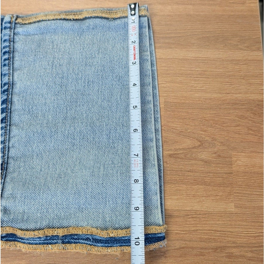 ICON DENIM LA Kiki Jeans Womens 25 Smoke BlueMid-rise Wide Leg Cuffed Hem