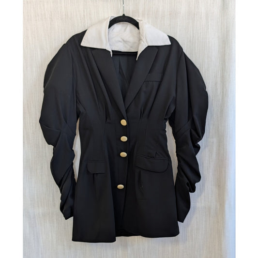 Jacquemus Mini Jacket Blazer Dress Womens FR38/M Black Long Puff Sleeve