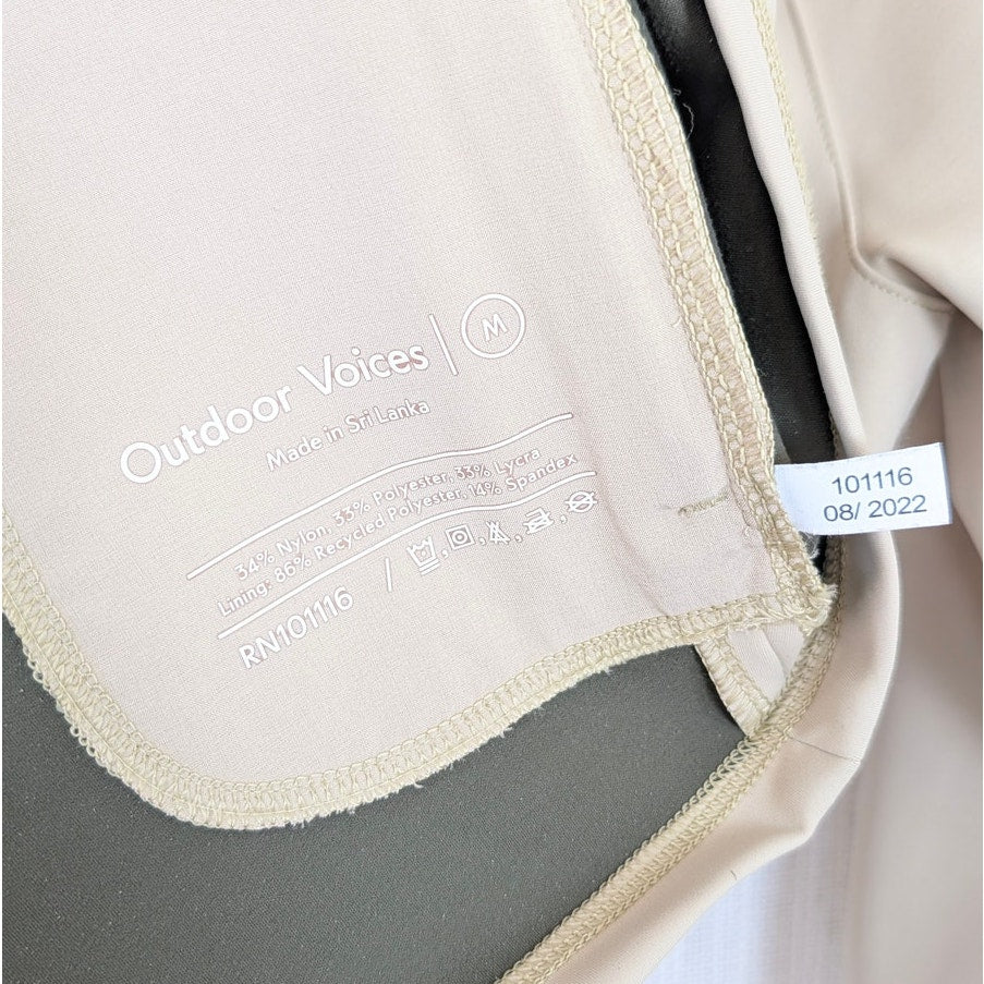 Outdoor Voices Frostknit 1/4 Zip Pullover Jacket Women M Mojave Tan Long Sleeve