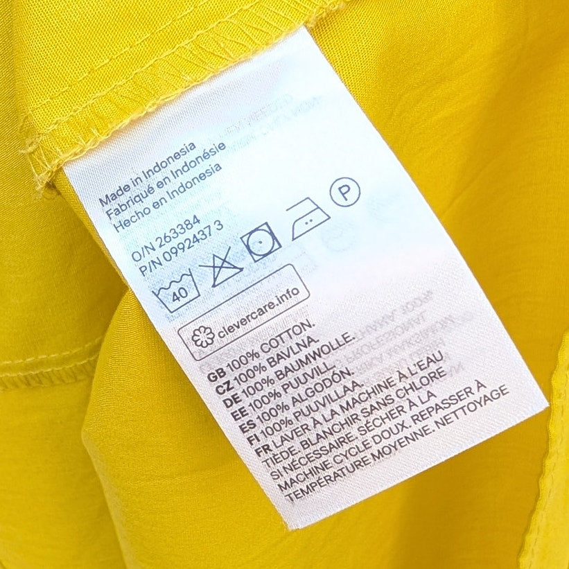 H&M HM Yellow Cotton Sleeveless Ruffle Midi Maxi Dress, Size M