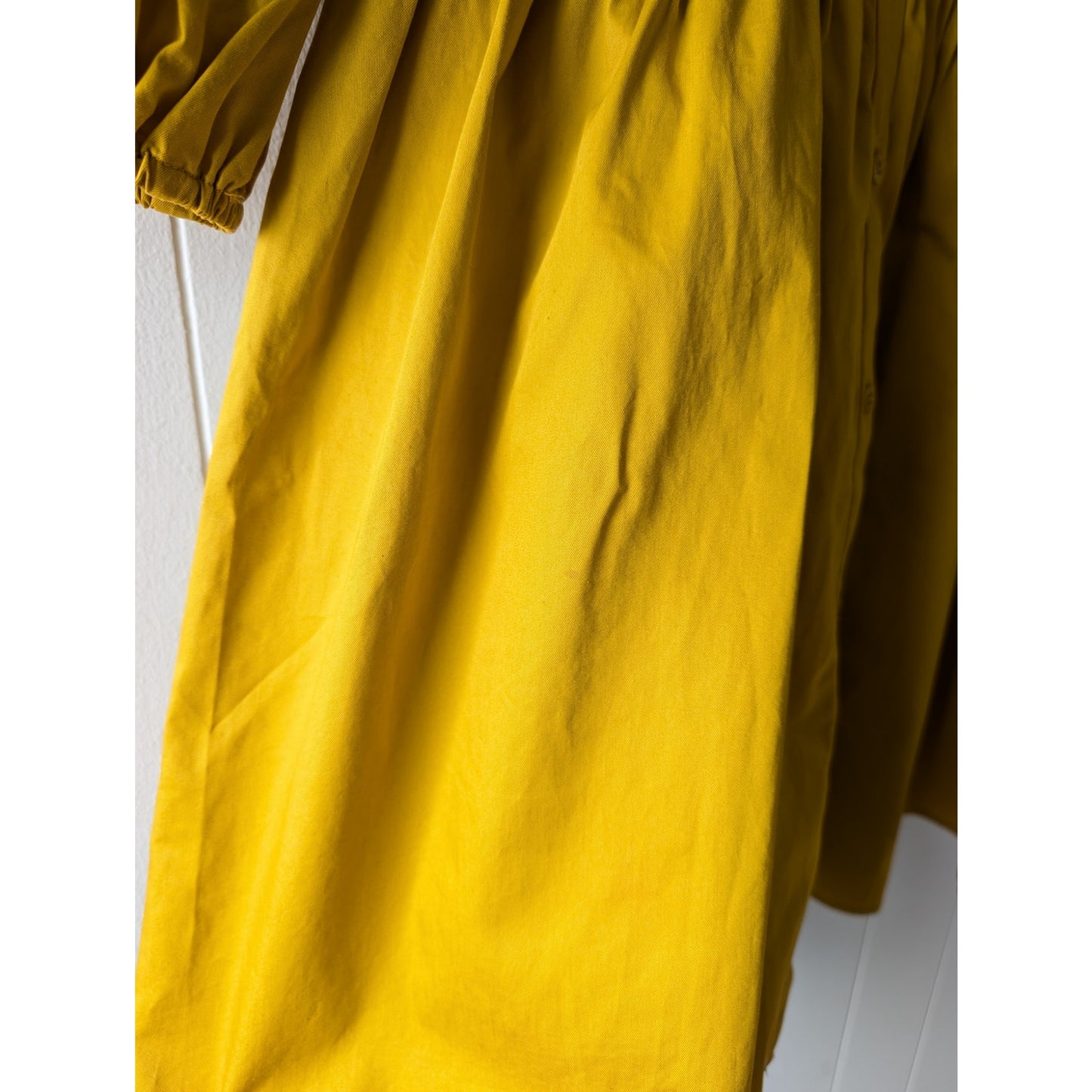 Zara warm yellow short dress with lapels collar, size XS