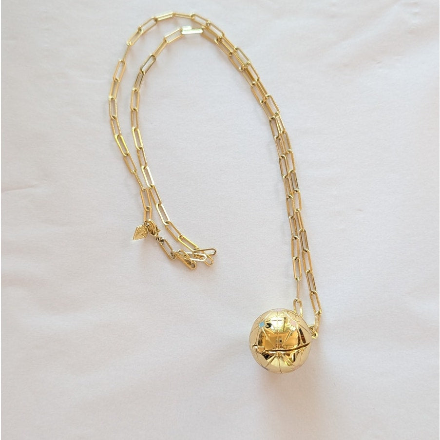 Wanderlust + Co Gold Planet Medallion Necklace 14K Real Gold Plated Jewelry