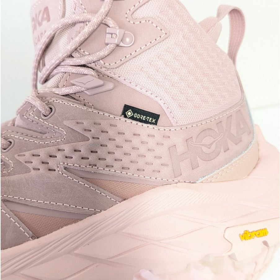 HOKA One One Anacapa Mid GTX Hiking Sneaker Unisex W9.5 M8 Pink Mid Top