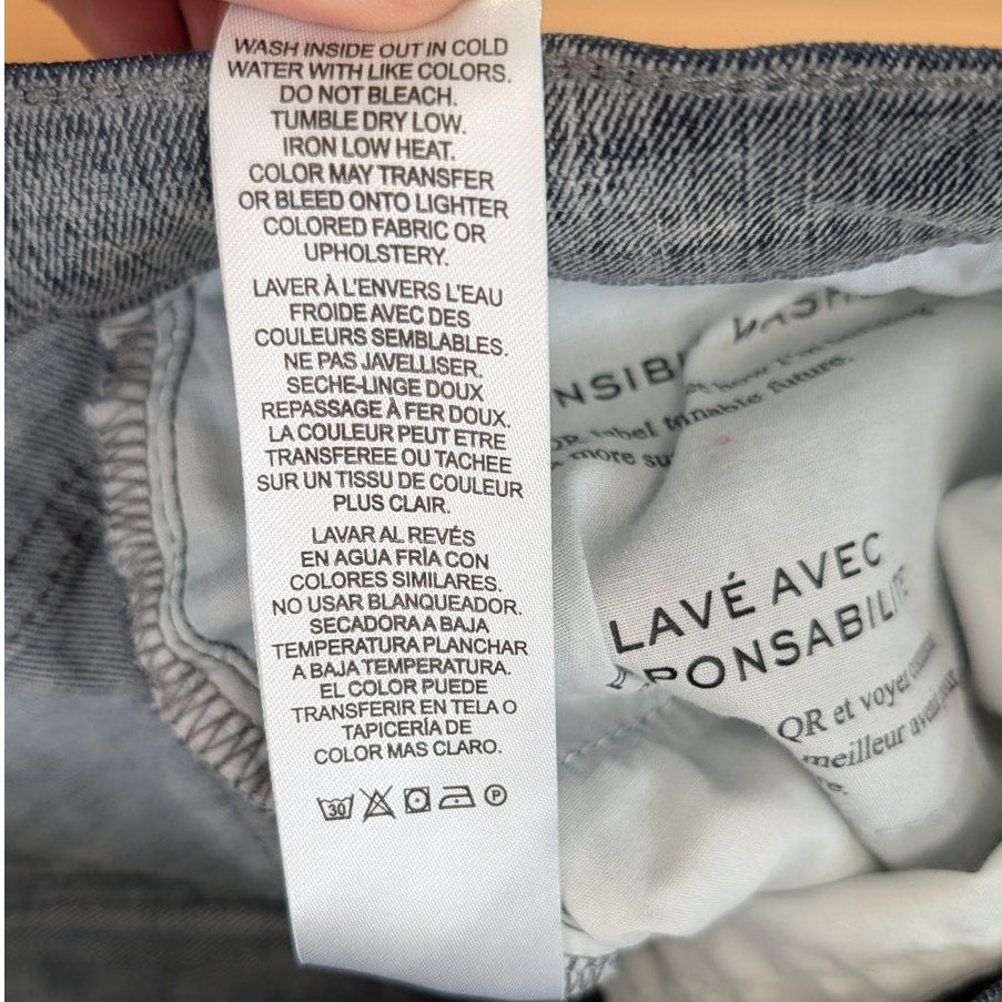 Frame Le Baggy Palazzo Wide Leg Jeans Womens 28 Dark Gray Flocked Full Length