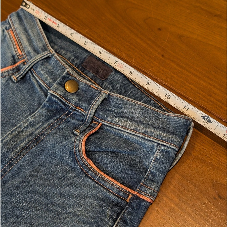 Mother Blue Denim The Snap Hustler What I Had Before Flared Ankle Jeans, Size 25