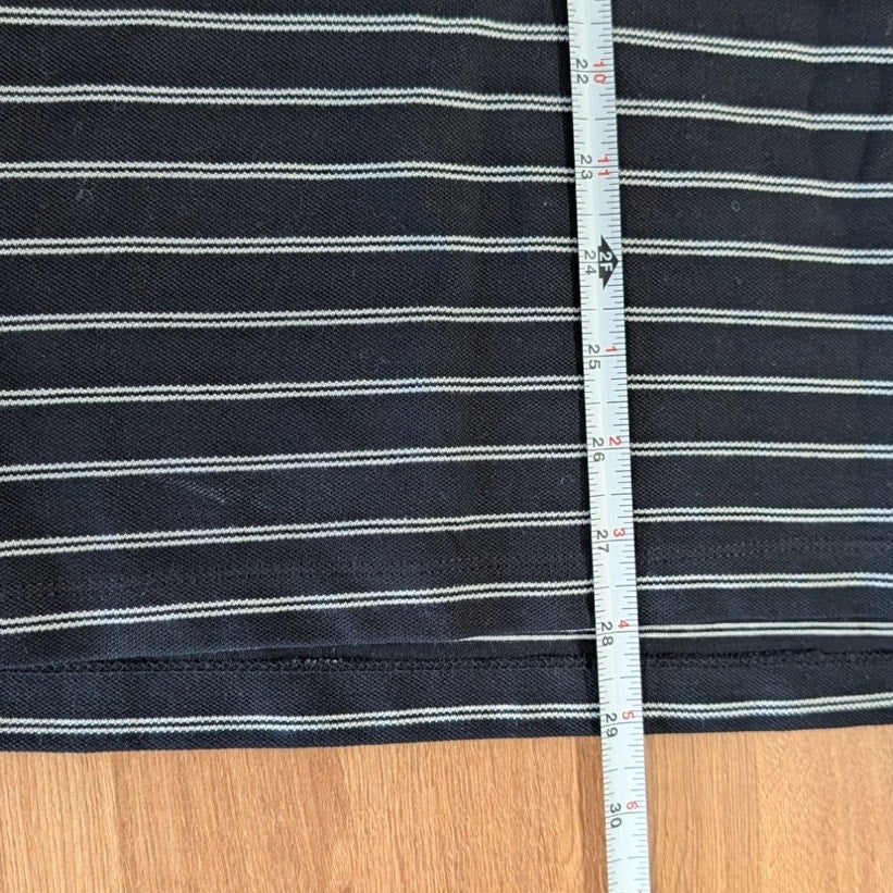Rotate Birger Christensen Pique Shortsleeve Polo Shirt Womens M Black Striped