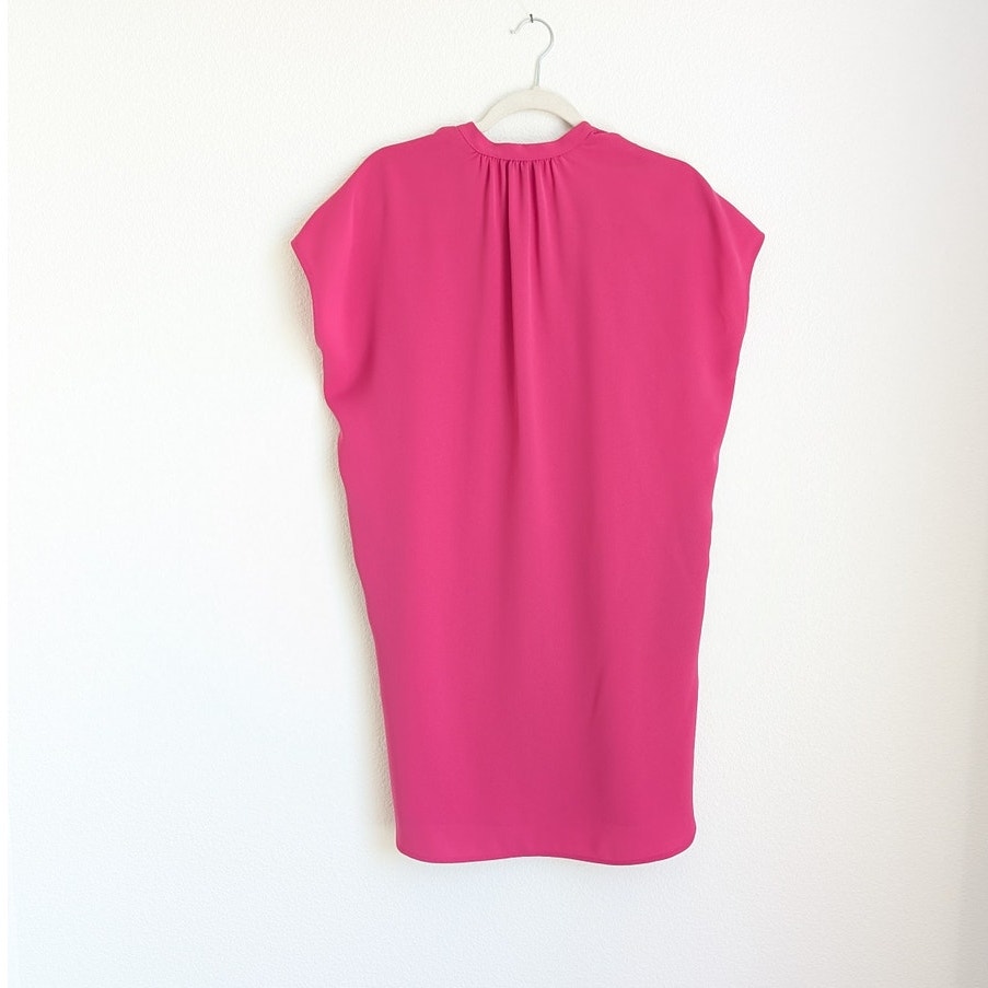 Vince. Pink Split Neck Short Sleeve Blouse Relaxed Fit Dress, size XS
