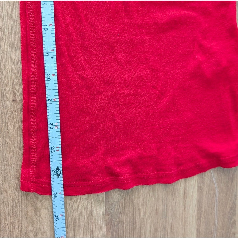 Zara Supima Long Sleeve T-shirt Top 0858/613/600 Womens S Red Round Neck