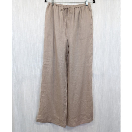 FRAME Linen Lounge Drawstring Pants Beige Size S NWT