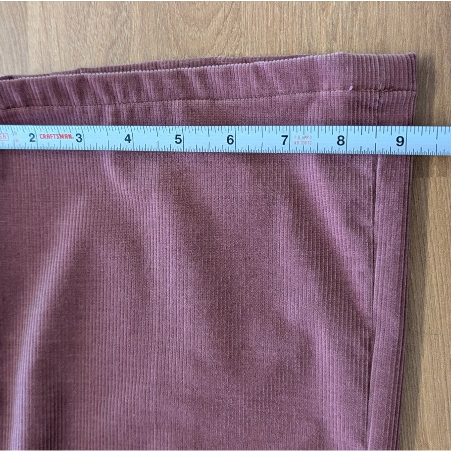 Prada Dusty Corduroy Straight-Leg Pants Womens IT 44/US 8 Rose Pink High-rise