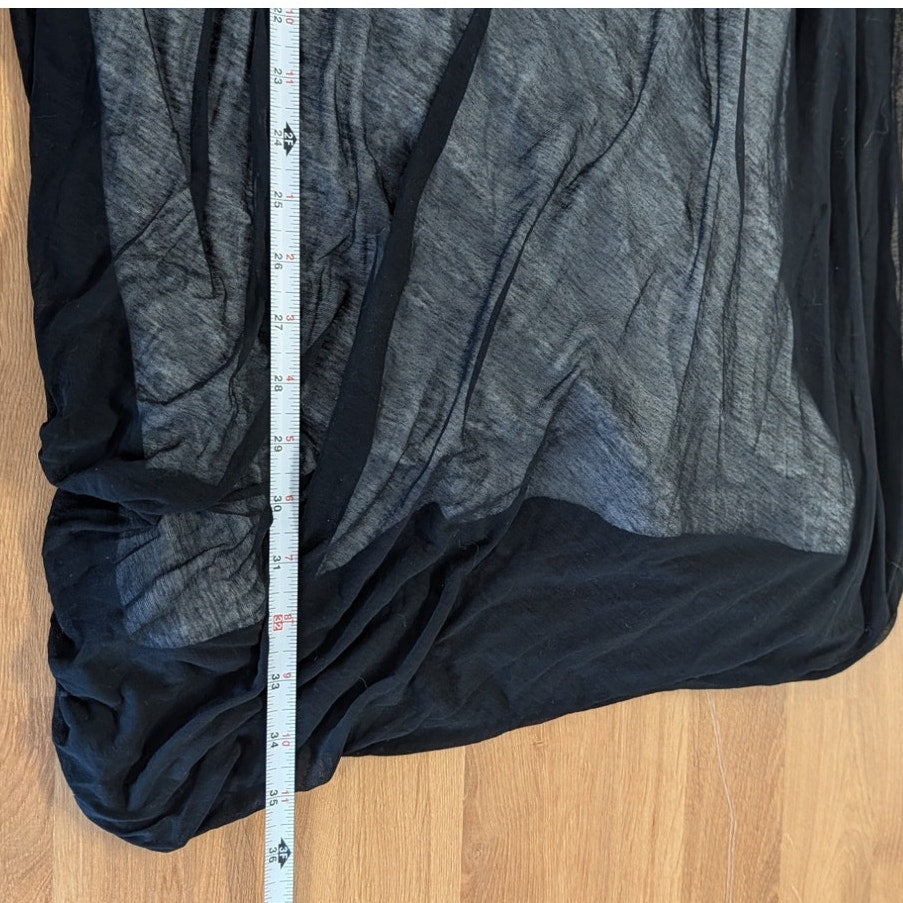 Helmut Lang Sheer-Overlay Jersey Bubble Dress Womens M Sleeveless Tank Style NWT