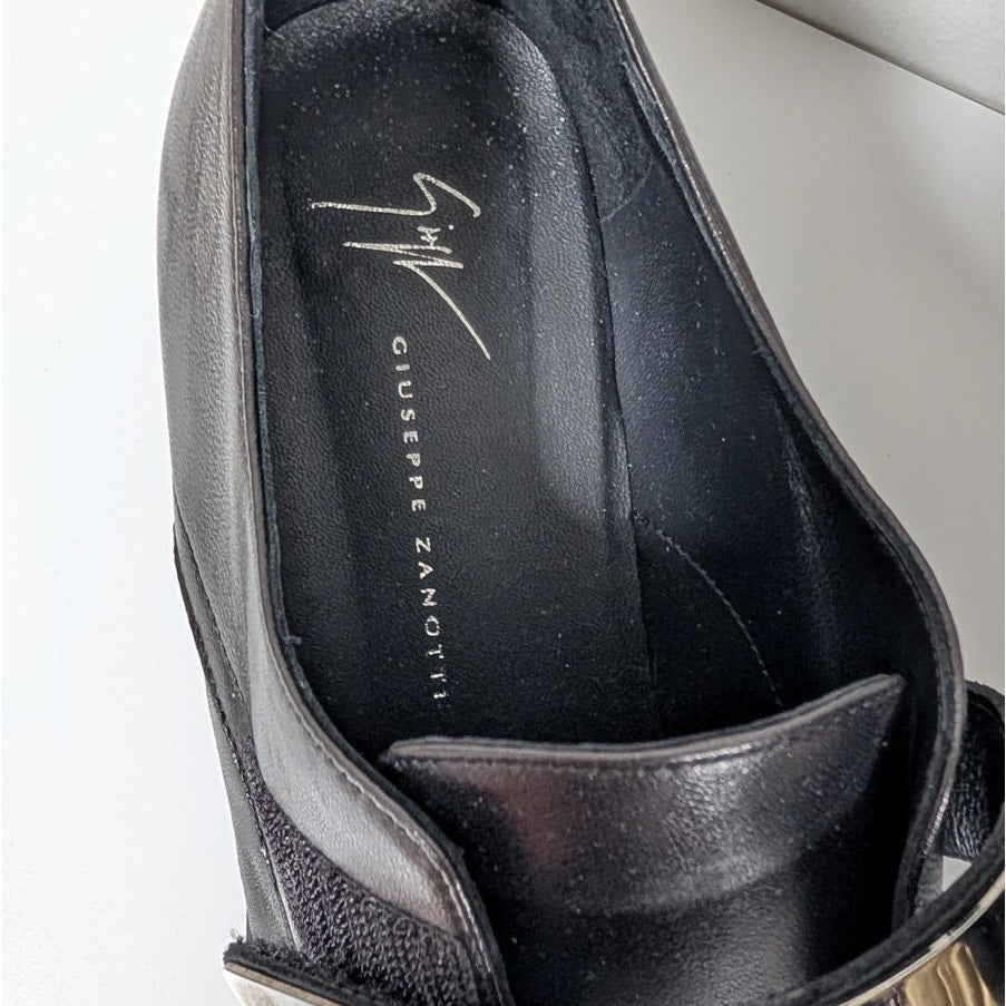 Guiseppe Zanotti Abigail Leather Metallic-detail Loafers Womens EU 40/US 10