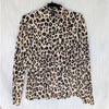 Kate Spade Cheetah Print Mock Neck Ponte Knit Long Sleeve Top, size 8