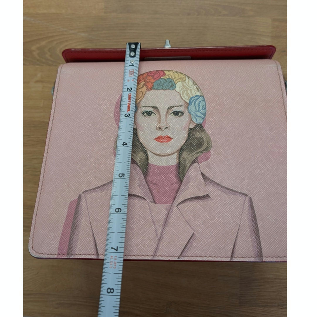 Prada Saffiano Leather Shoulder Bag Limited Edition Pop Art Portrait Print