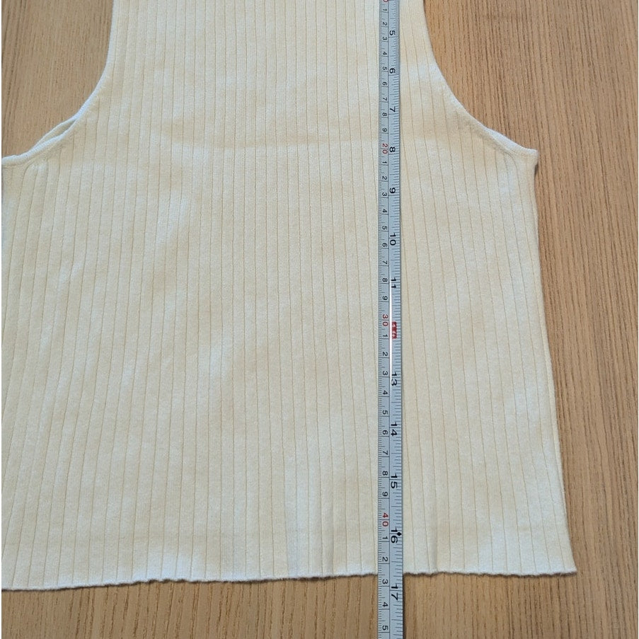 Reformation Tallulah Ribbed Sweater Tank Womens M Cotton Turtleneck High Neck