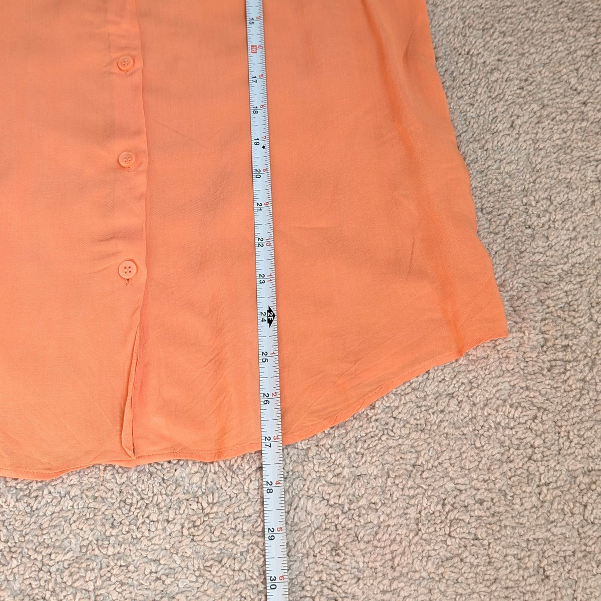 Filippa K Drapey Orange Classic Button Down Blouse Shirt, size M