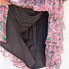 En Saison Lyra Tiered Midi Skirt Womens S Pink Floral Print High-rise Bohemian