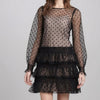 Red Valentino by Valentino Dress Womens IT 48/US 12 Black Tulle Tiered Dot Mini