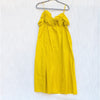 H&M HM Yellow Cotton Sleeveless Ruffle Midi Maxi Dress, Size M