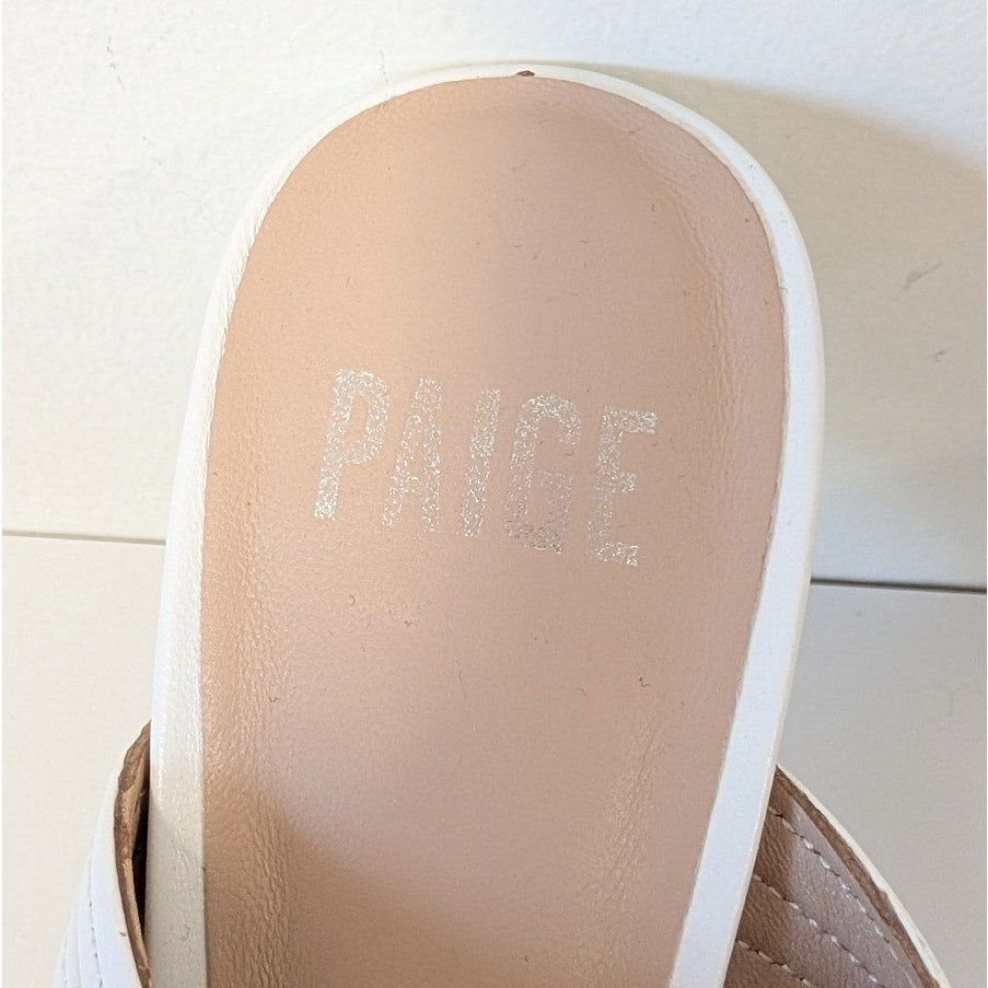 Paige Heeled Mules Womens 9.5 White D'orsay Style Pointed Toe High Heel