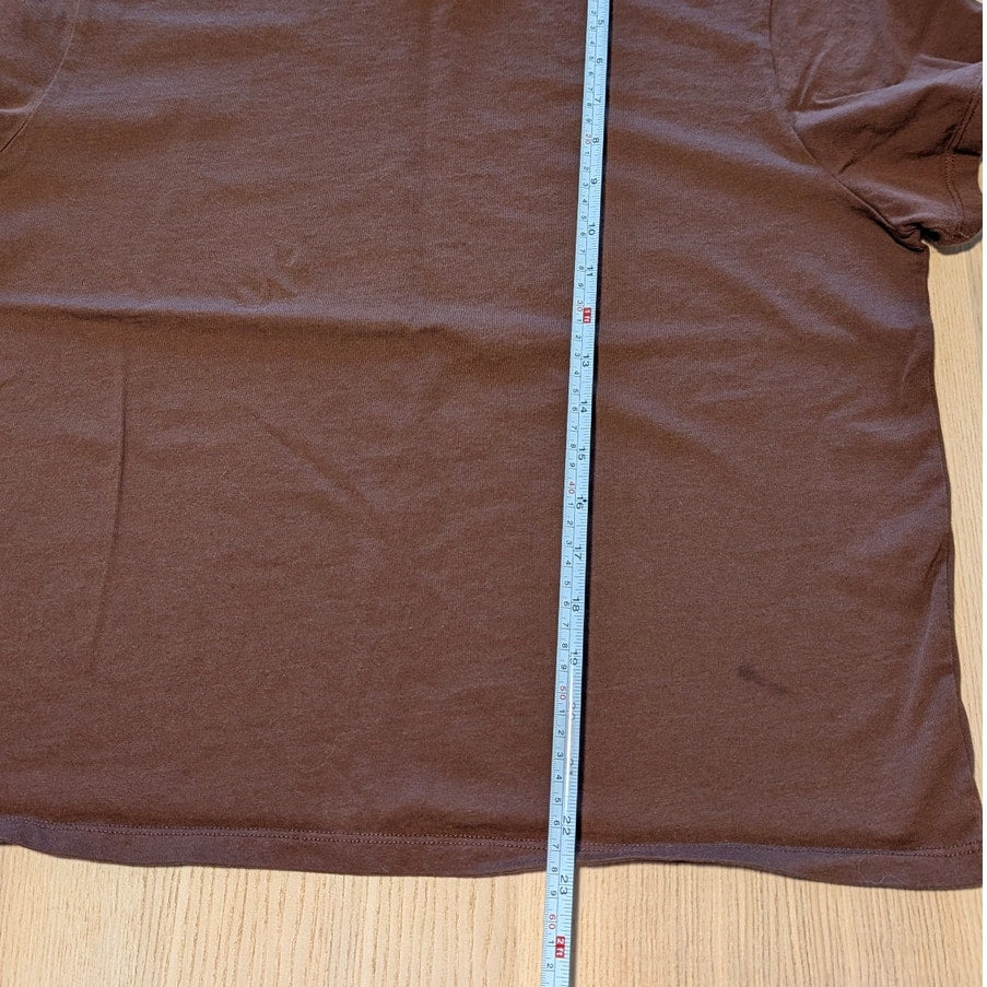 Reformation Top Womens XL Brown Cotton Crewneck Short Sleeve T-shirt