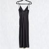 Zara Slip Dress Womens XS Black Satin Sleeveless A-line Midi