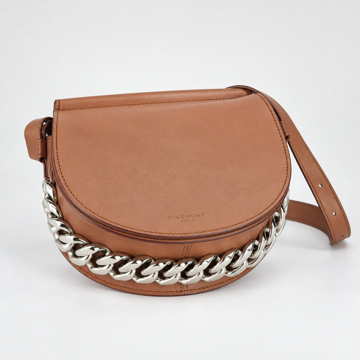 Givenchy Infinity Mini Saddle Cognac Leather Crossbody BB05470781