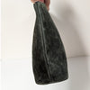 Brunello Cucinelli Green Suede Leather Pouch Cosmetic Bag Rare Womens Zipper