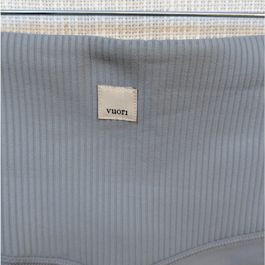 Vuori Studio Pocket Stride Mid-rise Cropped Leggings in Light Blue, size S-M