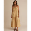For Days Poplin Dress Womens M Khaki Sleeveless Tiered Midi Maxi NWT
