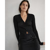 Anine Bing Matheo Cardigan Womens S Black Rib Long Sleeve Button Front NWT