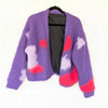 Zara Brushed Finish Knit Cardigan Womens S/MPurple Wool Blend Open Long Sleeve