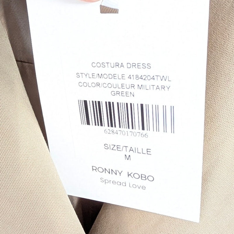Ronny Kobo Costura Dress Womens M Stretch-Cotton Long Sleeve Belted Mini NWT