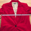 Theory Cinched Blazer J0804105 Womens 4 Bright Red Velvet Single-breasted NWT