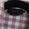 Hatch Boyfriend Purple Checked 100% Cotton Button-up Long Sleeve Shirt, size 4